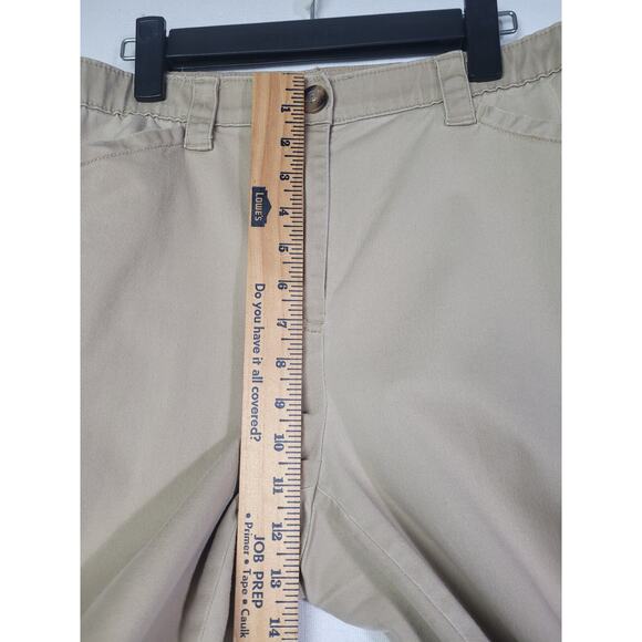 LL Bean Pants Womens Size 10 Tall Pull on Beige Classic Fit Khaki Chino Stretch - Picture 10 of 12